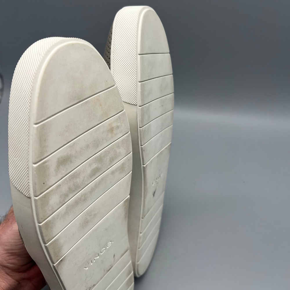Vince Blair Perforated Leather Slip On Sneakers Taupe Grey Womens 9.5 M EUR 39.5 - Picture 6 of 9